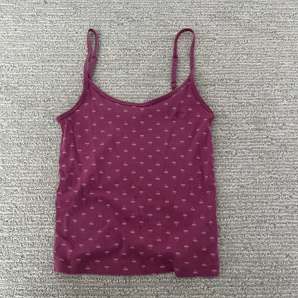 Victoria's Secret Pink Dark Pink Tank Top With Cherries